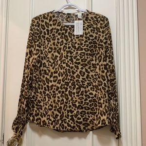 NWT leopard blouse